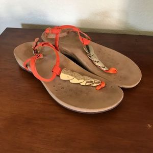 Vionic orange leather Strappy sandals with gold